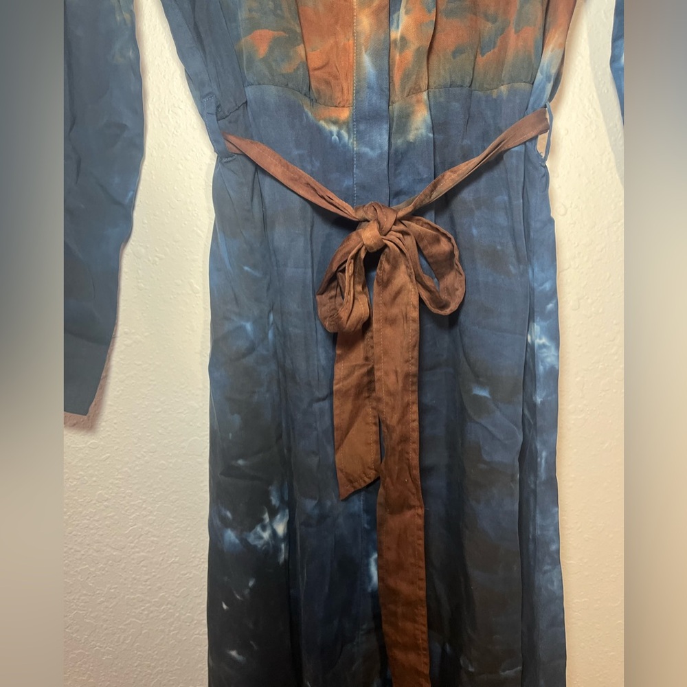 Anthropologie- Cloth & Stone Perla Long Sleeve Tie Dye Maxi Dress - Picture 9 of 15